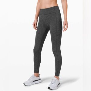 Lululemon Speed Up Tight 28" Heathered Black 6 Pockets Gym Yoga Athletic
